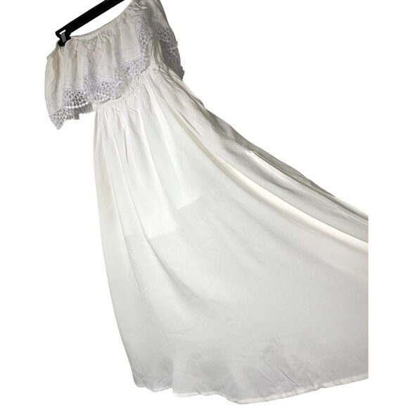 Love Fire White Off-Shoulder Maxi Dress XS/S Rayon/Polyester RD10170 - Picture 6 of 11